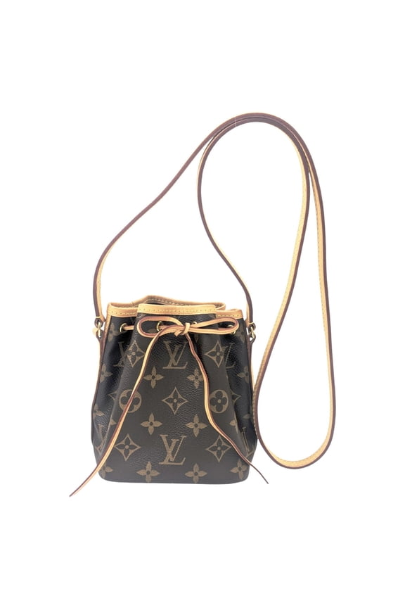 Pre-Owned LOUIS VUITTON Monogram Nano Noe Shoulder Bag, Brown Leather, M41346 SR0211, Women's