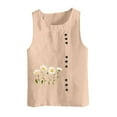 thumbnail image 1 of Birdeem Tank Top for Women Womens Printing Color Tank Top with Round Neck Faux Cotton and Linen Button Design and A Sense of Top with Round Neck Tank Tops, 1 of 12