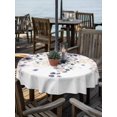 thumbnail image 2 of Outdoor Tablecloth with Umbrella Hole for Patio/Picnic/Party/Camping, Purple Flowers Waterproof Table Cloth Round Cover Washable, Spring Floral Elegant Pastoral Watercolor (Dia 54"), 2 of 8