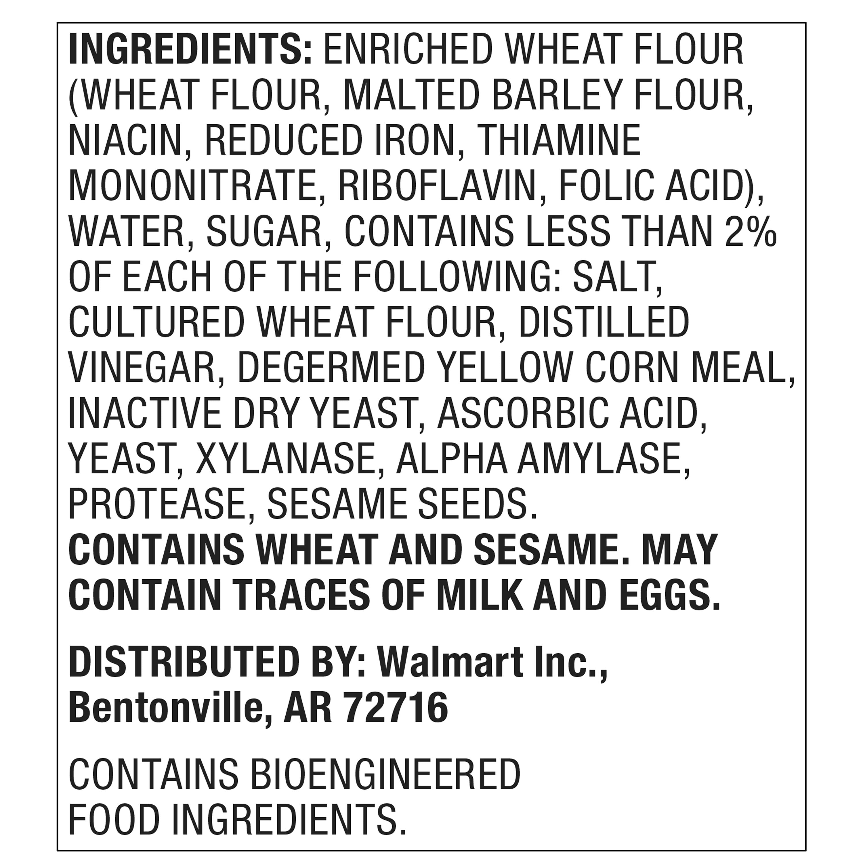 Marketside Fresh Soft Plain Bagels, Wheat and Barley Flour, Shelf-Stable, 22.8 oz, 6 Count