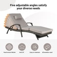 thumbnail image 5 of Tcbosik 2 Pack Outdoor Chaise Lounge Chairs, Outside Patio Furniture with Adjustable Backrest, Wicker Reclining Pool Sunbathing Chair for Lawn, Beach, Poolside, Garden, Backyard, Light Gray, 5 of 7