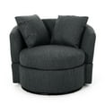 thumbnail image 2 of Charcoal Swivel Club Chair, Modern Design With Curved Back And Arm Rest, Filled Movable Pillows, 36.36"d X 37.08"w 28.36"h 360-degree Chair In Charcoal, Contemporary, 2 of 5