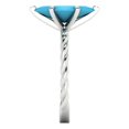 thumbnail image 3 of 2 ctw Solitaire Anniversary Ring for Women | Marquise Cut Simulated Turquoise | Hyperallergenic Solid 18K White Gold, 3 of 5