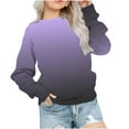 thumbnail image 2 of Bnwani Crew Neck Sweatshirts for Kids Fashion Long Sleeve Casual Sportswear Gradient Purple Size 3-4t, 2 of 7