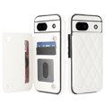 thumbnail image 3 of Case Compatible with Google Pixel 8a, Stylish Card Slots Kickstand PU Leather Back Case Magnetic Closure RFID Blocking Drop Protective Shockproof Cover for Google Pixel 8a, White, 3 of 8