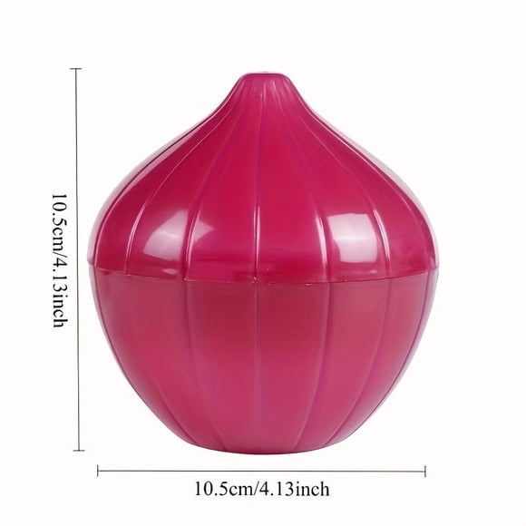 Recipiente de almacenamiento de alimentos con forma de cebolla diseñado for frutas y verduras con cierre giratorio for prolongar la vida útil