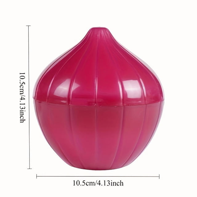 Recipiente de almacenamiento de alimentos con forma de cebolla diseñado for frutas y verduras con cierre giratorio for prolongar la vida útil