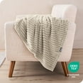 thumbnail image 6 of Bare Home Microplush Fleece Blanket - Ribbed Texture - Fuzzy Microfleece - Soft & Plush - Twin/Twin XL, Oyster, 6 of 8