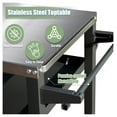 thumbnail image 3 of 3-Shelf Outdoor Grill Table, Grill Cart Outdoor with Wheels, Pizza Oven and Food Prep Table, Blackstone Table with Stainless Steel Tabletop, Grill Stand for Blackstone Griddle for Outside BBQ, 3 of 7