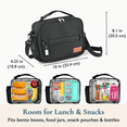 thumbnail image 4 of ComfiTime Lunch Bag for Kids – Insulated Lunch Box for Girls and Boys, Cute Reusable Cooler Bag with Zipper Pockets, Bottle Holder, Padded Handles and Shoulder Strap (Black), 4 of 10
