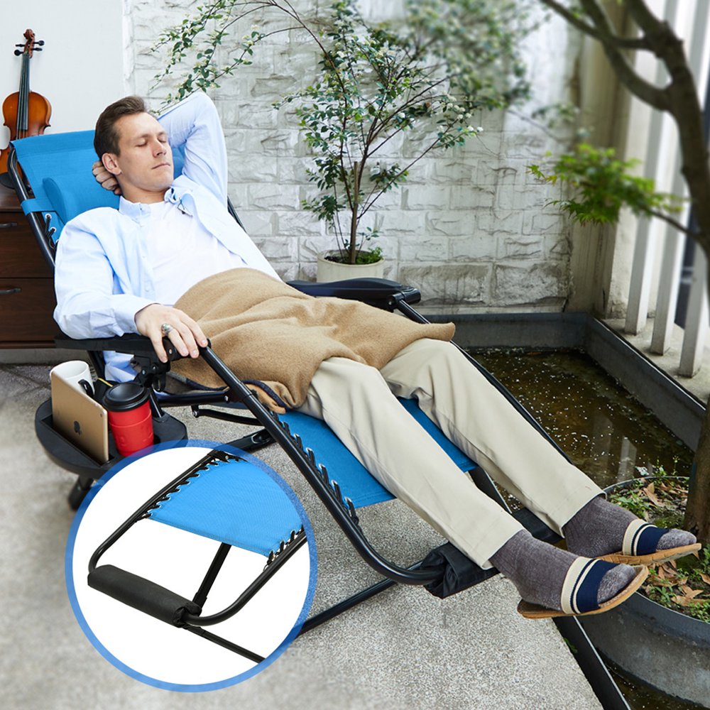 EZCHEER Zero Gravity Chair Oversized with Foot Rest Cushion, 450 lbs Load-bearing Folding 
