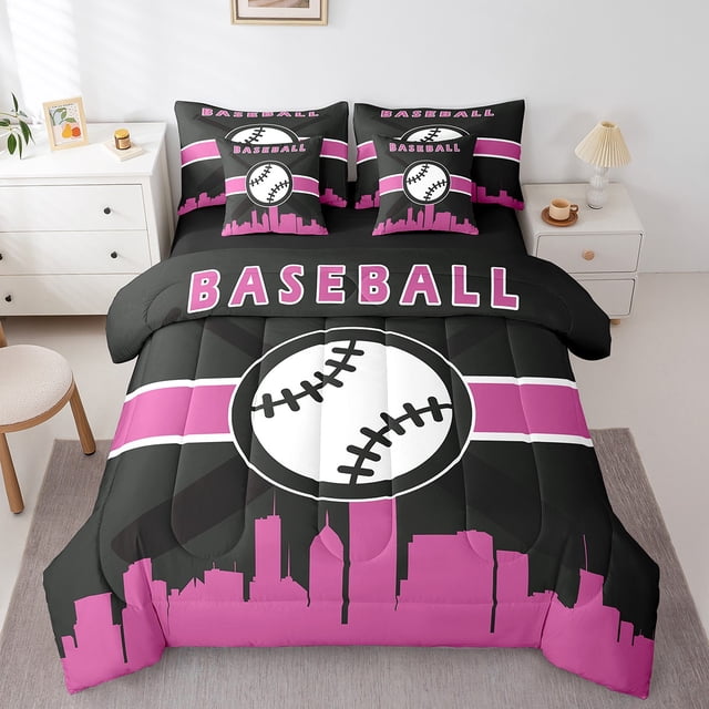 YST Ensemble de Literie 7 Pcs Thème Sport, Baseball, Grand