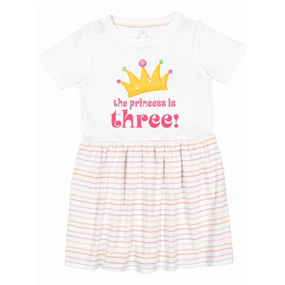 Inktastic 3rd Birthday Princess I'm Three Girls Toddler Dress