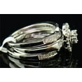 thumbnail image 4 of Diamond 3 Piece Bridal Set 14K White Gold Round Flower Design Engagement Ring, 4 of 7