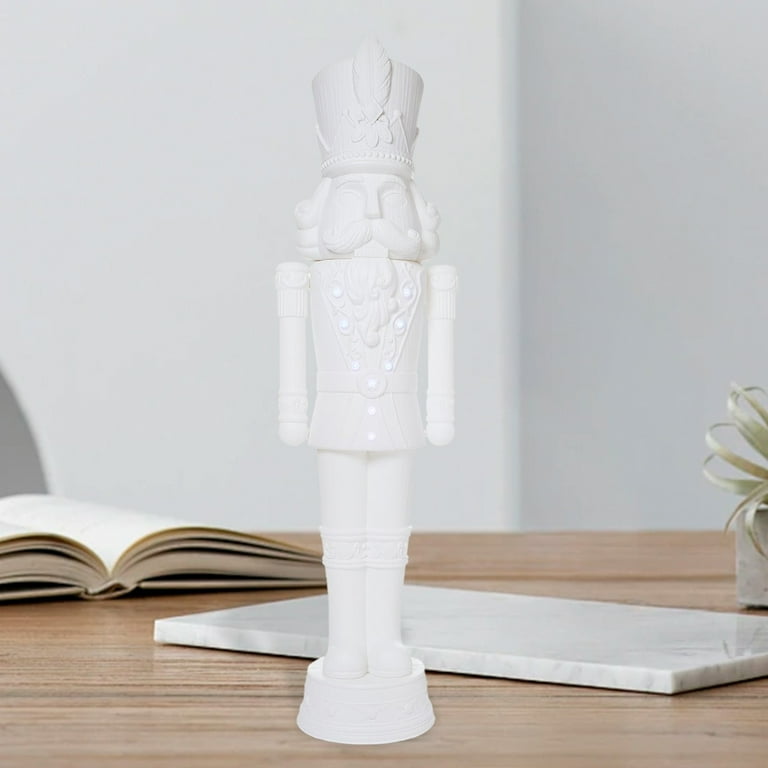7.87”White Nutcracker Christmas Decoration,Paint it Yourself Light