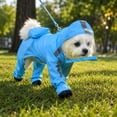 thumbnail image 4 of Pet Outdoor Gear, Four-Legged Dog Raincoat, Raincoat for Dogs Full Coverage with Paw Covers, Dog Rainwear for Dog Walking with Non-Slip Soles, Clear Blue Lightweight Breathable, 4 of 6
