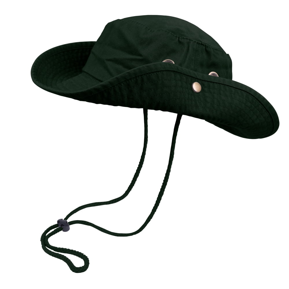 Classic Cotton Wide Brim Bucket Hat with Adjustable String Unisex Sun