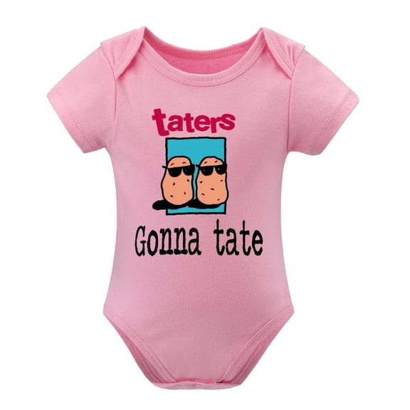 Funny Potato Lover Baby Bodysuit - Cute Spud Themed Infant Romper for Boys Or Girls, Foodie Baby Shower Gift Pink-style 9months