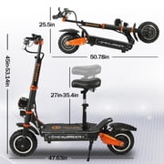 Electric Scooter for Adults and Teen, 60V 35Ah Battery Range 60+ Miles, 2*3000W Motor Up to 52 MPH, 11 Tires E-Scooter with Adjustable Seat UL2272
