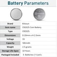 thumbnail image 3 of CR2025 Batteries 3V Lithium Cell - 3 Volt CR 2025 Coin Button Lithium Battery for Mazda Mercedes Car Key Fob Remote Control LED Light Candle Doorbell Fitbit Zip Heart Rate Monitor (5Pack), 3 of 7