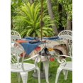 thumbnail image 2 of Spring Mushrooms Outdoor Tablecloth - 60 Inch Round Dining Table Cover, Farmhouse Pastoral Botanical Rustic Waterproof Outdoor Table Cloth with Umbrella Hole & Zipper for Picnic/Patio/Party, 2 of 7