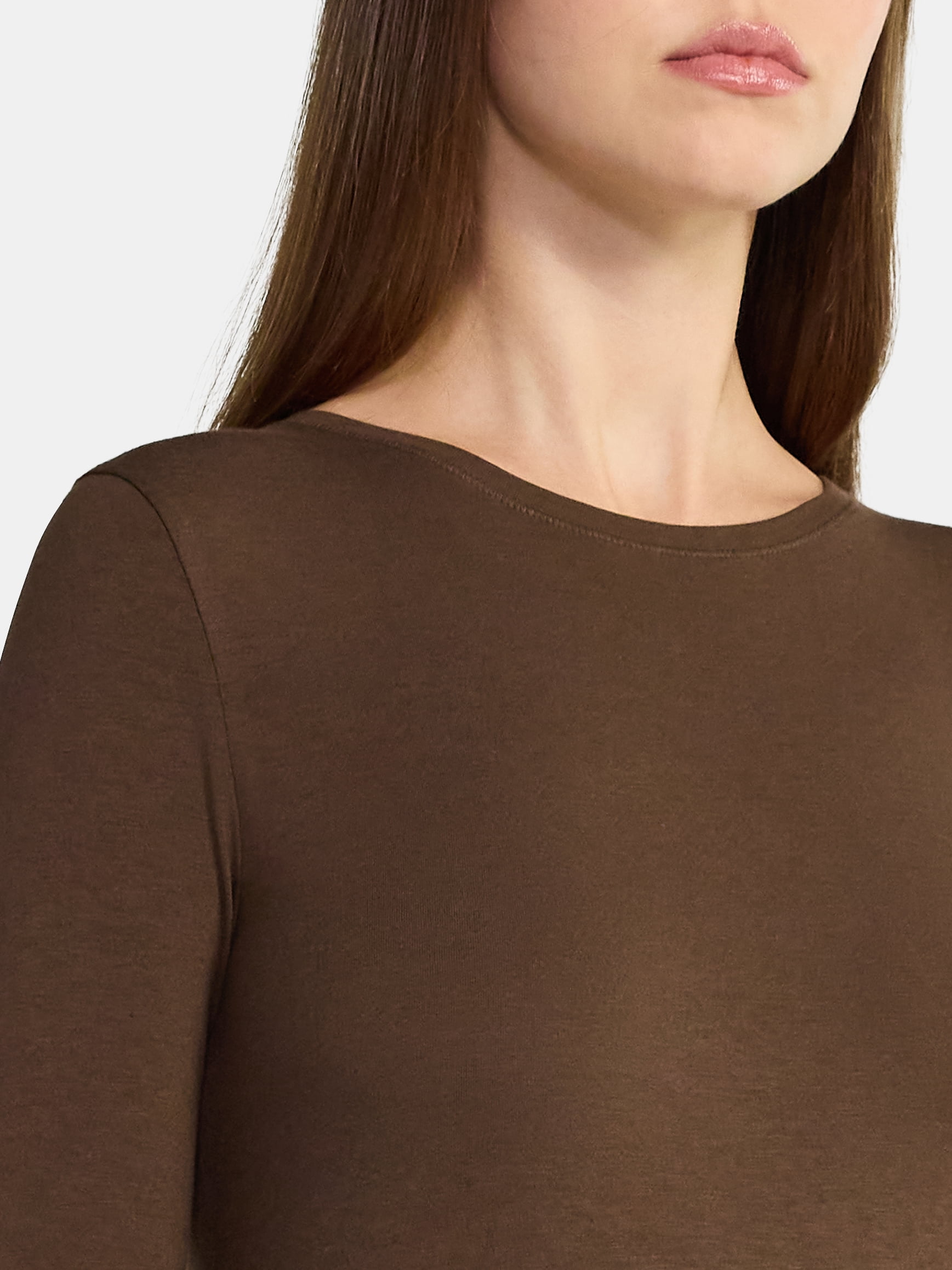 No Boundaries Crewneck Tee with Long Sleeves, Women's & Women's XXS-4X