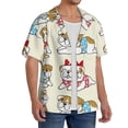 thumbnail image 2 of Goofa Cute Bull Dog Printed Men's Casual Short-sleeved Shirt,Lightweight Breathable Button-down,Summer Casual men's top,Versatile Fashion shirt-3X-Large, 2 of 7