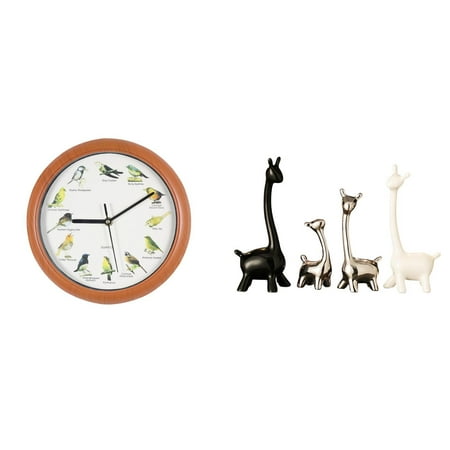 1 Unit Wall Clock Bird Clocks Ceramic Giraffe Statue Creative Novel Shape for Kitchen Home Desk Bookshelf
