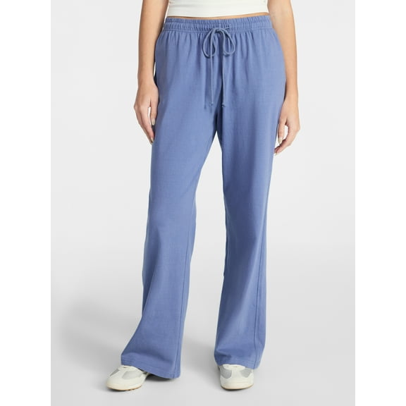 No Boundaries Cotton Mineral Wash Jersey Flare Pants, 31'' Inseam, Women's XXS-XXL