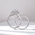 thumbnail image 5 of Eclet Jewes 2 Ct Cushion Cut Moissanite Ring for Her - 14K White Gold Plated Rings - Double Shank Engagement Ring with Matching Band for Women's - Beautiful Cushion Halo & Surprise Moissanite Rings, 5 of 10