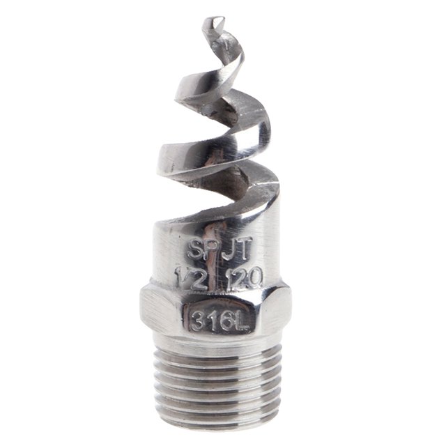 MasteelfCA 1 Pce Buse en Acier Inoxydable 316L Buse en Spirale Buse Rotative Buse de Pulvérisation de Fumée Tour de Gaz d'Échappement avec Buse en Spirale (Argent)