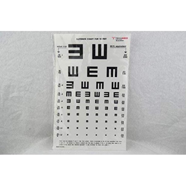 illuminated eye test cabinet illiterate chart 10 ft distance 14 x 9