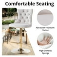 thumbnail image 5 of Bar Stools Set of 2, Swivel Barstools with Nailheads Trim, Velvet Button Tufted Back and Golden Footrest, Adjustable Counter Height Bar Chairs for Kitchen Island Dining Room Pub, White, 5 of 7