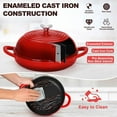 thumbnail image 6 of Cast Iron Bread Dutch Oven, 6 Qt Enameled Dutch Oven Pot for Sourdough Bread Baking, with Tall Dome Lid & Round Base Pan, Self-Basting & Even-Heating, Heavy-Duty & Non-stick, Red, 6 of 6
