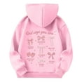 thumbnail image 5 of WOYY Girl's Hoodie Letter Bow Print Hooded Sweatshirt Casual Pullover Hoodies, Sizes 3-12, 5 of 5