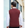 thumbnail image 3 of Coshow Men's Knitted Vest V neck Button Down Sleeveless Vest Casual Chunky Knit Cardigan, 3 of 5