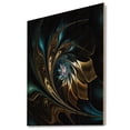 thumbnail image 1 of Design Art - Fleur Fractale Marron Bleue en Noir, 1 of 5