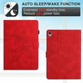 thumbnail image 2 of Allytechgroup Case for iPad Mini 7 (A17 Pro) 2024 (8.3 inch) with Stand/Pencil Holder/Card Pockets/Smart PU Leather Embossed Flower [Auto Wake/Sleep] Wallet Cover for iPad Mini 7th Generation,Red, 2 of 10