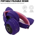 thumbnail image 5 of Timoom Kids Bluetooth 5.0 Cat Ear Headphones Foldable On-Ear Stereo Wireless Headset with Mic LED Light and Volume Control Support TF Card Aux in Compatible with Smartphones PC Tablet, 5 of 7