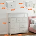 thumbnail image 6 of EnHomee White Dresser for Bedroom with 7 Drawers & 2 Shelves TV Stand Dresser with Wooden Top and Metal Frame Tall Dressers & Chest of Drawers for Closets Bedroom, 6 of 9