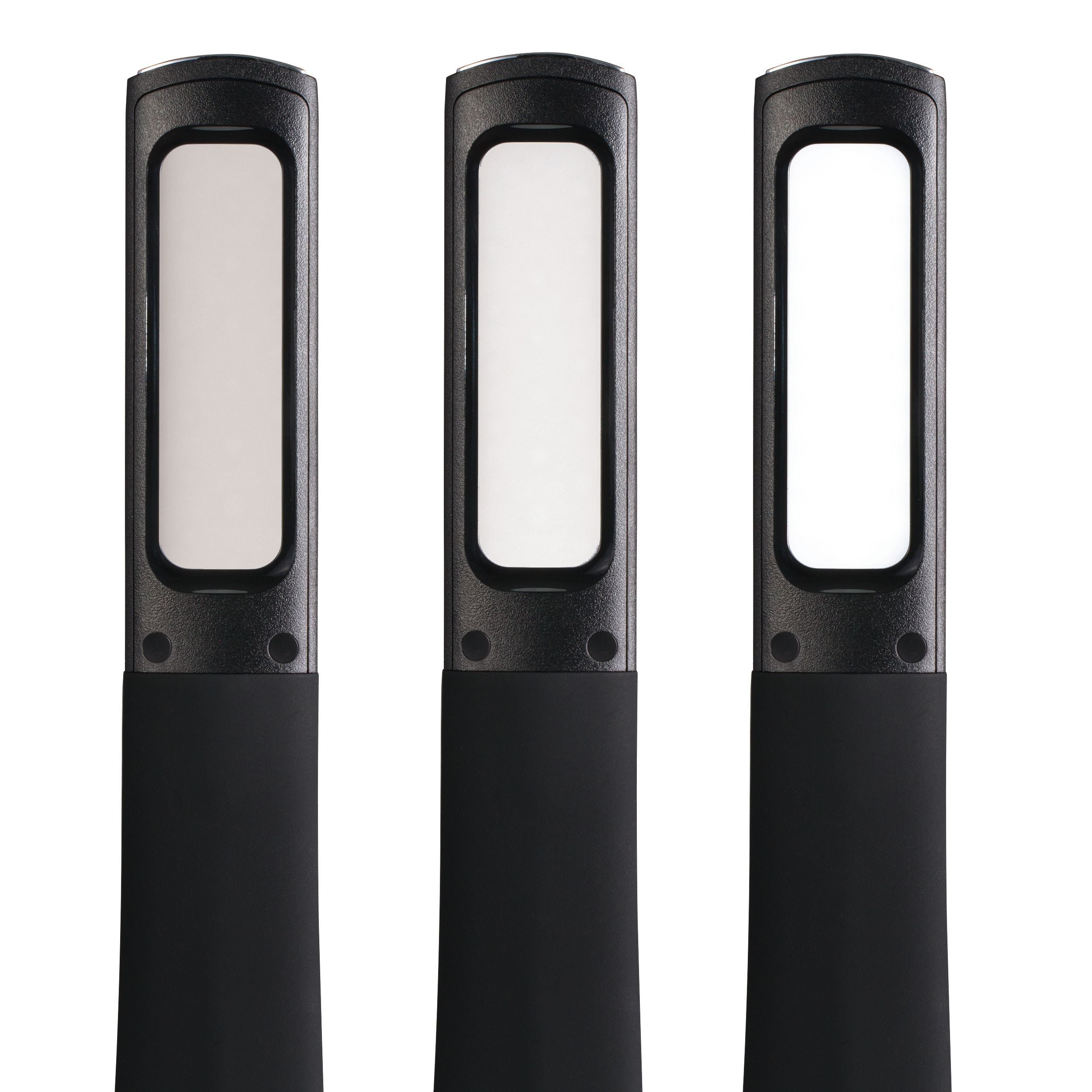OttLite Wellness Series® Recharge LED Desk Lamp, Black, Leather Look