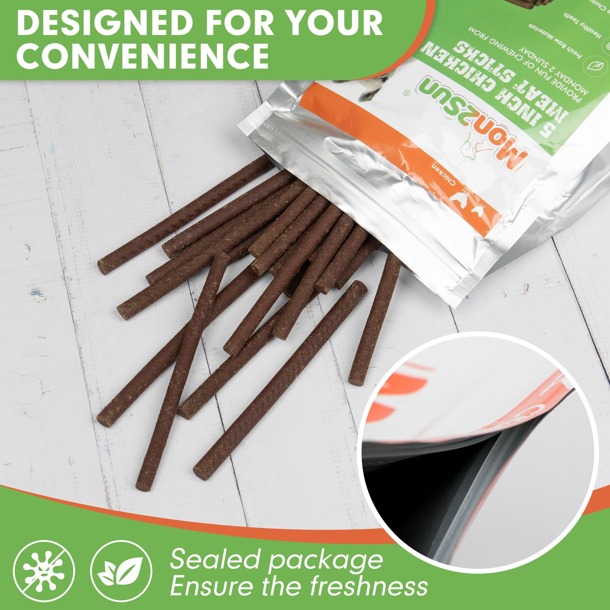 MON2SUN Chicken & Chicken Liver Sticks Small Dog Treats, 25.4 oz (96 Count)