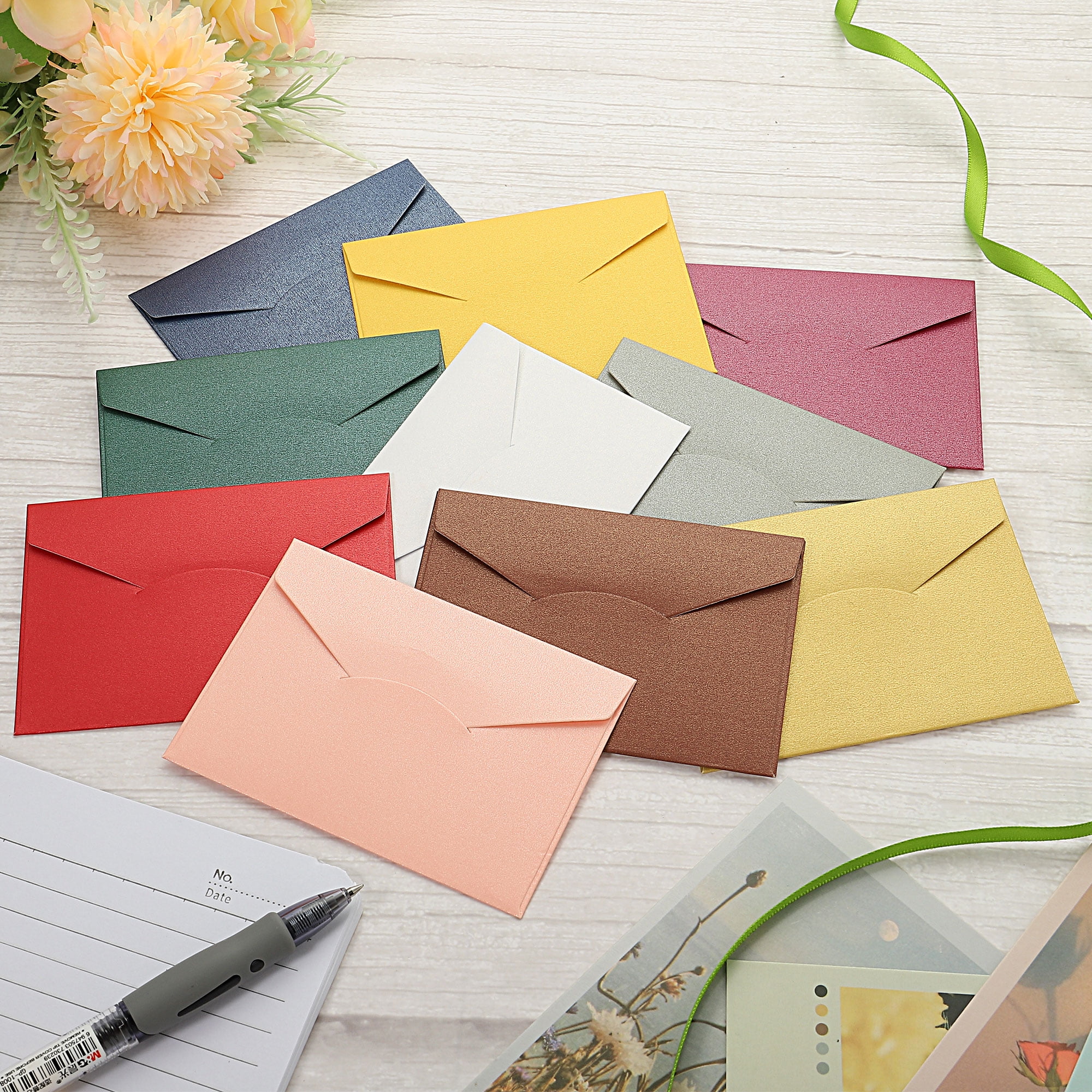 Unique Bargains V Flap Envelopes Invitation Envelope Gold Beige