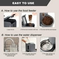 thumbnail image 6 of Nomipaw Cat Dog Feeder and Waterer - Automatic Gravity Feeding - Two-in-One - 1.6 Gallon Each Feeder - Dark Gray, 6 of 9