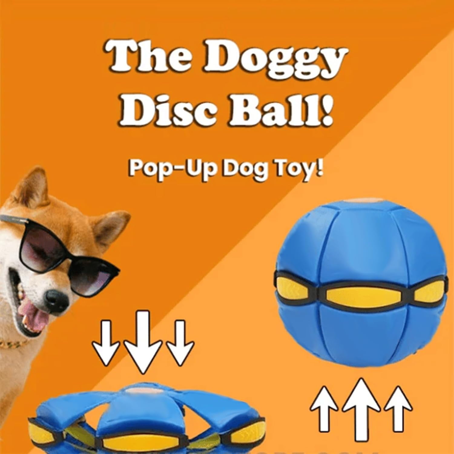 The Doggy Disc Ball,  Dog Toy, Doggie Disc Ball for Small Medium Large Dogs, Doggie Disk Ball with Lights, Portable Pet Toy Doggie Flying Saucer