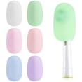 thumbnail image 2 of 6 Pcs Silicone Toothbrush Covers BPA-Free Compact Reusable Universal Simple Installation Tooth Brush Cover Caps, 2 of 8