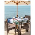 thumbnail image 2 of Outdoor Tablecloth with Umbrella Hole and Zipper, Christmas Square Table Cloth 54x54 Inch Waterproof Tablecloth, Xmas Snowman Tree Snowflake Pine Cones Picnic Table Cover for Patio Camping, 2 of 7