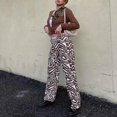 thumbnail image 4 of Women Relaxed Fit Mid Waist Print Medium Wash Cargo Trousers, 4 of 5