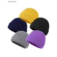 thumbnail image 2 of BadPiggies Set of 5 Trawler Beanie Watch Hat Roll up Edge Skullcap Ski Fisherman Beanies Winter Knit Cuffed Cap for Men Women, 2 of 7