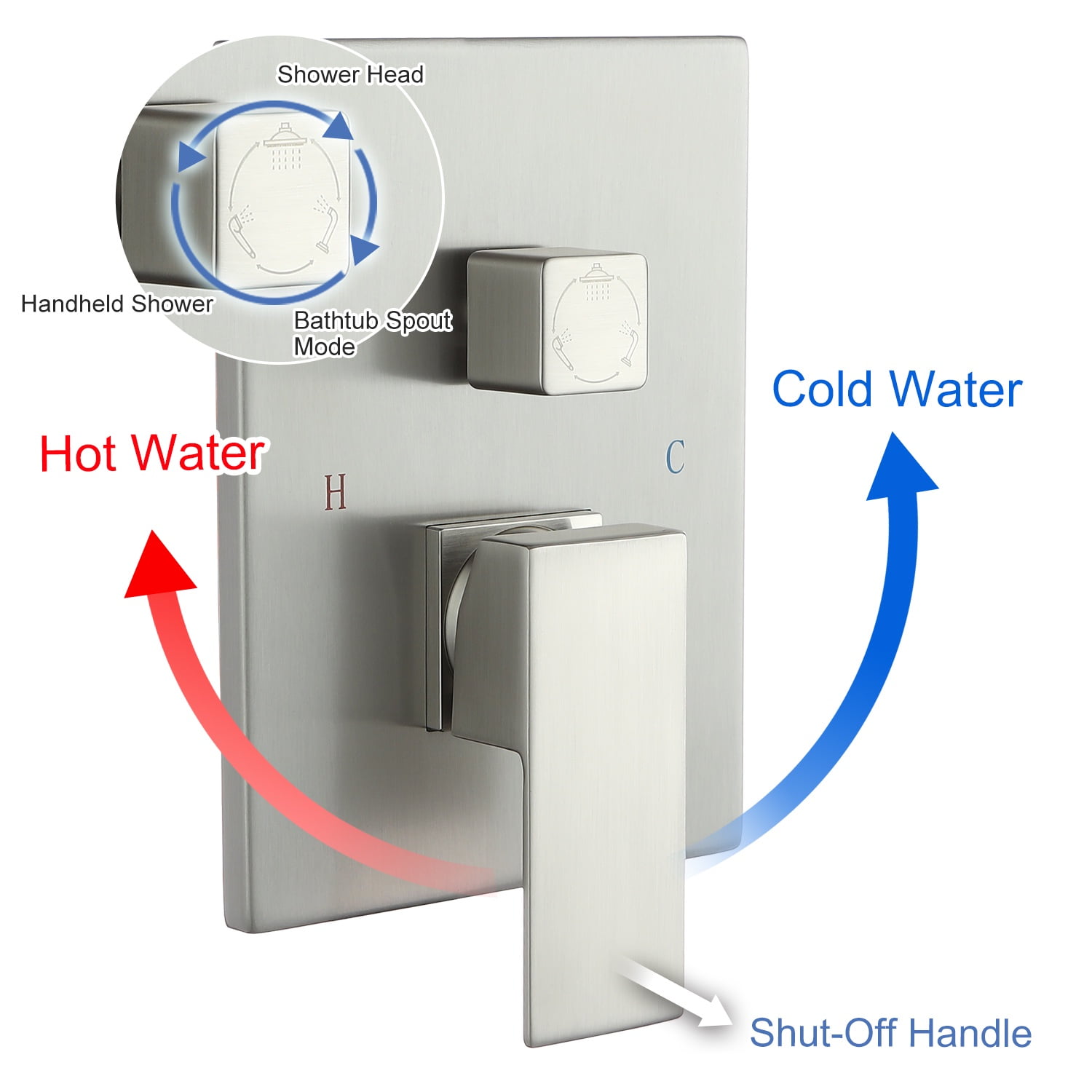 Rainlex One-Handle 1-Spray Setting Brushed Nickel Bathtub Shower Faucet